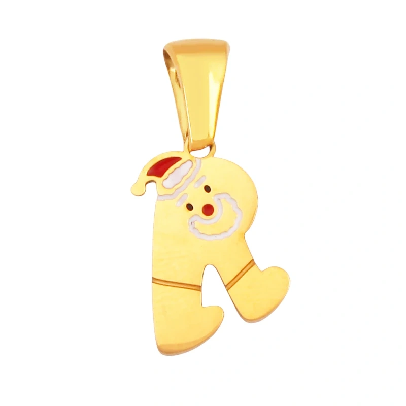 316 Stainless Steel Initial Letter Alphabet Name Christmas Charm Pendant, DIY Handmade Jewlery Findings Accessories Supply K37