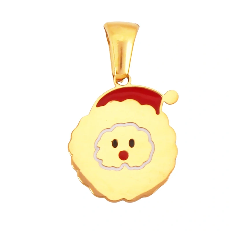 316 Stainless Steel Initial Letter Alphabet Name Christmas Santa Clause Charm Pendant, DIY Handmade Jewlery Findings Accessories Supply K37