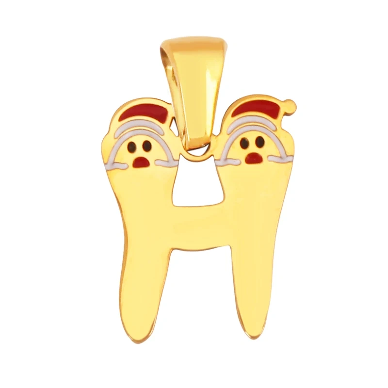 316 Stainless Steel Initial Letter Alphabet Name Christmas Charm Pendant, DIY Handmade Jewlery Findings Accessories Supply K37