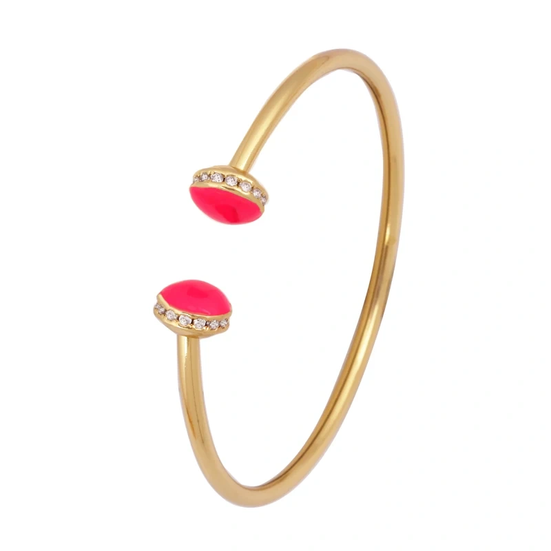 Newest Sweet Romantic Colorful Neon Enamel Oil Dropped Zircon Bracelet,Fashion Handmade Bangle Jewelry Party Summer Beach Gift