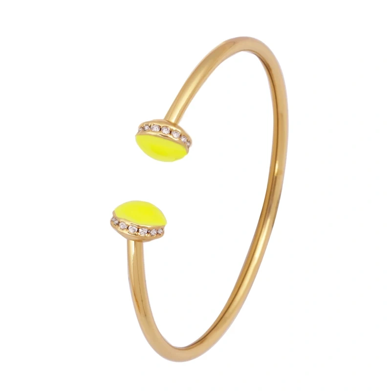 Newest Sweet Romantic Colorful Neon Enamel Oil Dropped Zircon Bracelet,Fashion Handmade Bangle Jewelry Party Summer Beach Gift