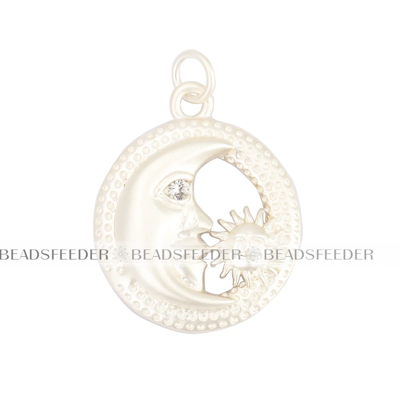 Apollo Sun-god Moon Evil Eye Wing Coin Charm Pendant,Mat 18K Gold Colour Plated ,Craft Jewelry Necklace WholeSale Supplies L13