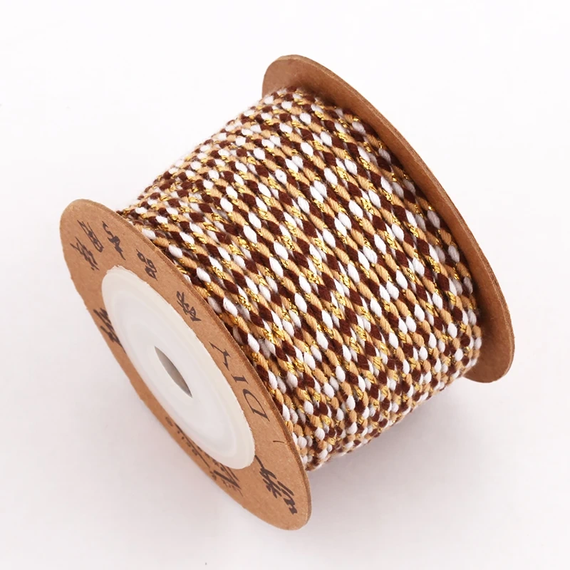 Trendy Colourful Golden Silk Thread 2mm 10 Meters Roll for Jewelry Design,Friendship Necklace Bracelet DIY Hand Making Supplies