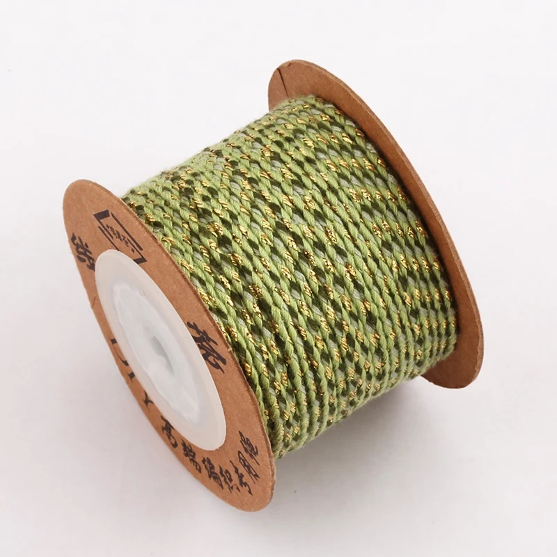 Trendy Colourful Golden Silk Thread 2mm 10 Meters Roll for Jewelry Design,Friendship Necklace Bracelet DIY Hand Making Supplies