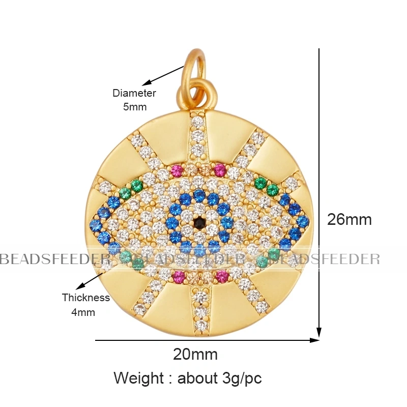 Apollo Sun-god Moon Evil Eye Wing Coin Charm Pendant,Mat 18K Gold Colour Plated ,Craft Jewelry Necklace WholeSale Supplies L13