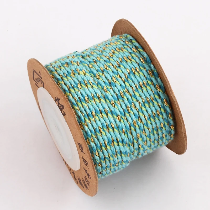 Trendy Colourful Golden Silk Thread 2mm 10 Meters Roll for Jewelry Design,Friendship Necklace Bracelet DIY Hand Making Supplies