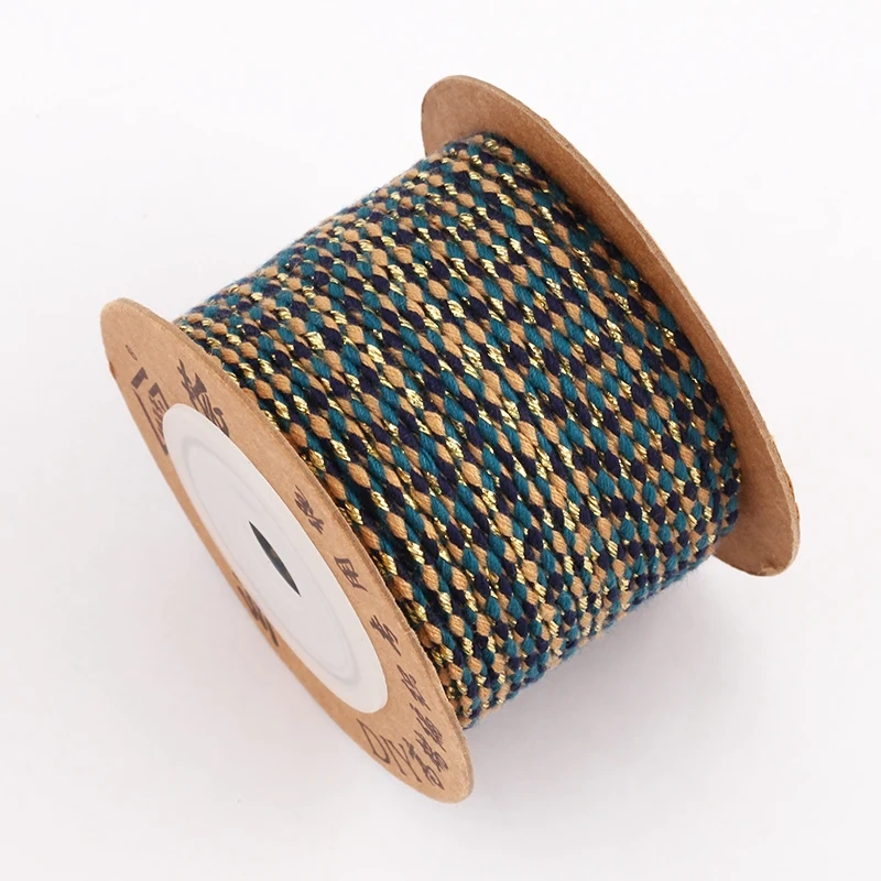 Trendy Colourful Golden Silk Thread 2mm 10 Meters Roll for Jewelry Design,Friendship Necklace Bracelet DIY Hand Making Supplies