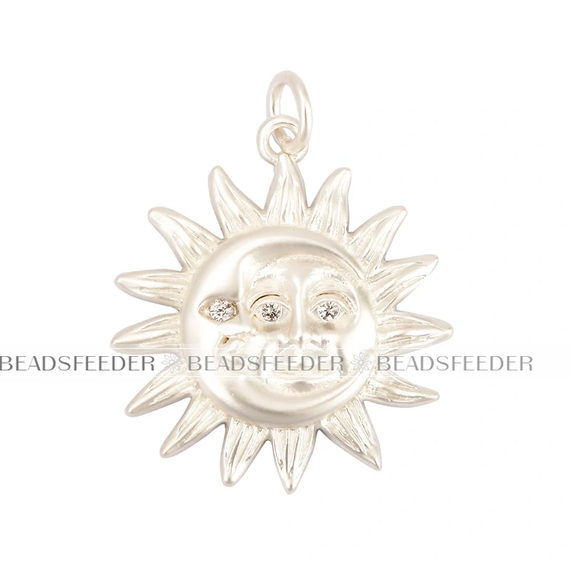 Apollo Sun-god Moon Evil Eye Wing Coin Charm Pendant,Mat 18K Gold Colour Plated ,Craft Jewelry Necklace WholeSale Supplies L13