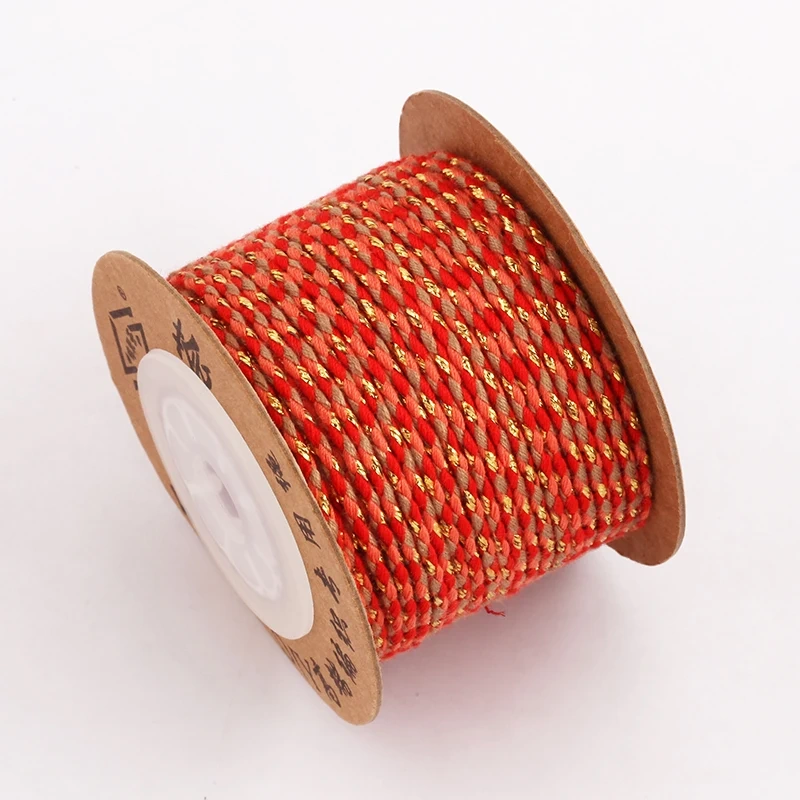 Trendy Colourful Golden Silk Thread 2mm 10 Meters Roll for Jewelry Design,Friendship Necklace Bracelet DIY Hand Making Supplies