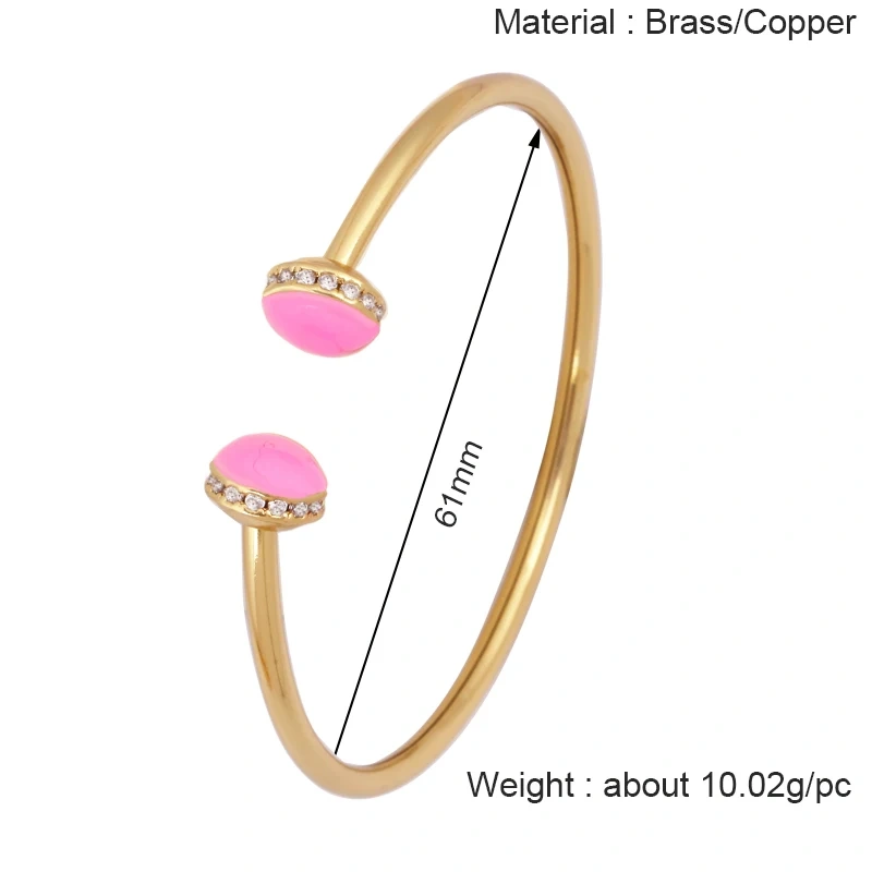 Newest Sweet Romantic Colorful Neon Enamel Oil Dropped Zircon Bracelet,Fashion Handmade Bangle Jewelry Party Summer Beach Gift