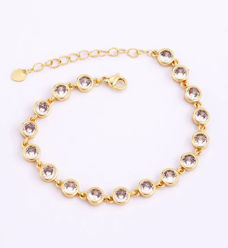 Max Jewel Love Mama Heart Cross Star Charm Bracelet with Lobster Shiny Bling ,18K Gold Plated Jewelry, Gift for Her Party Bar