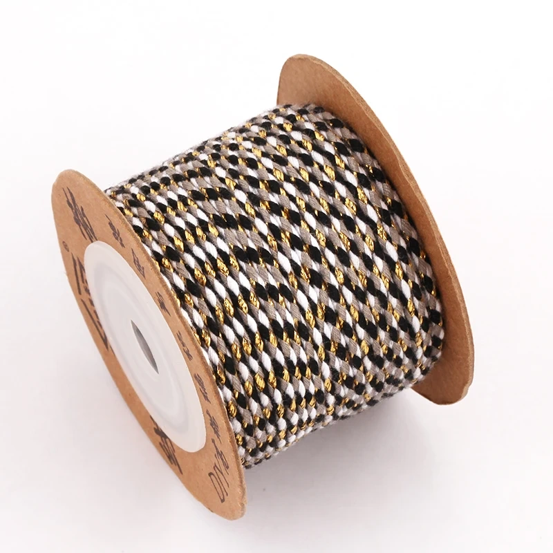 Trendy Colourful Golden Silk Thread 2mm 10 Meters Roll for Jewelry Design,Friendship Necklace Bracelet DIY Hand Making Supplies