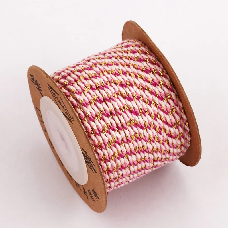 Trendy Colourful Golden Silk Thread 2mm 10 Meters Roll for Jewelry Design,Friendship Necklace Bracelet DIY Hand Making Supplies