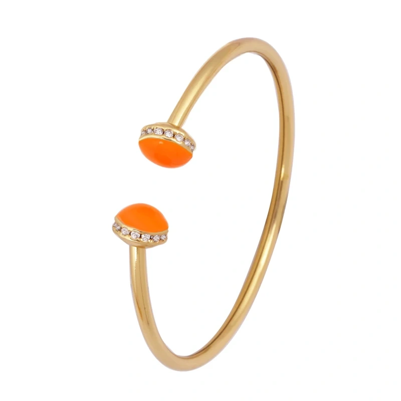 Newest Sweet Romantic Colorful Neon Enamel Oil Dropped Zircon Bracelet,Fashion Handmade Bangle Jewelry Party Summer Beach Gift