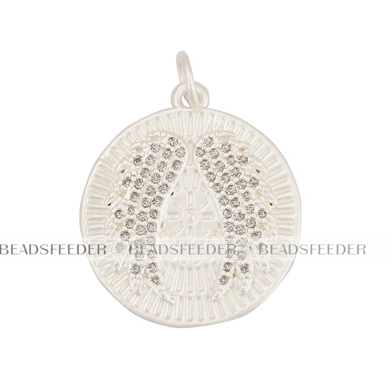 Apollo Sun-god Moon Evil Eye Wing Coin Charm Pendant,Mat 18K Gold Colour Plated ,Craft Jewelry Necklace WholeSale Supplies L13