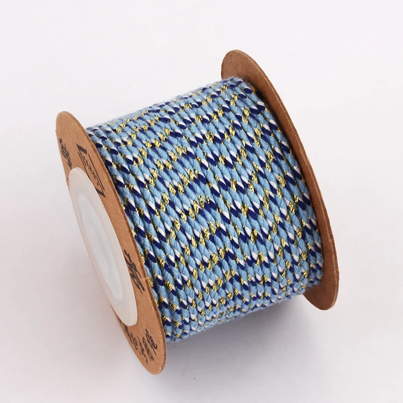 Trendy Colourful Golden Silk Thread 2mm 10 Meters Roll for Jewelry Design,Friendship Necklace Bracelet DIY Hand Making Supplies