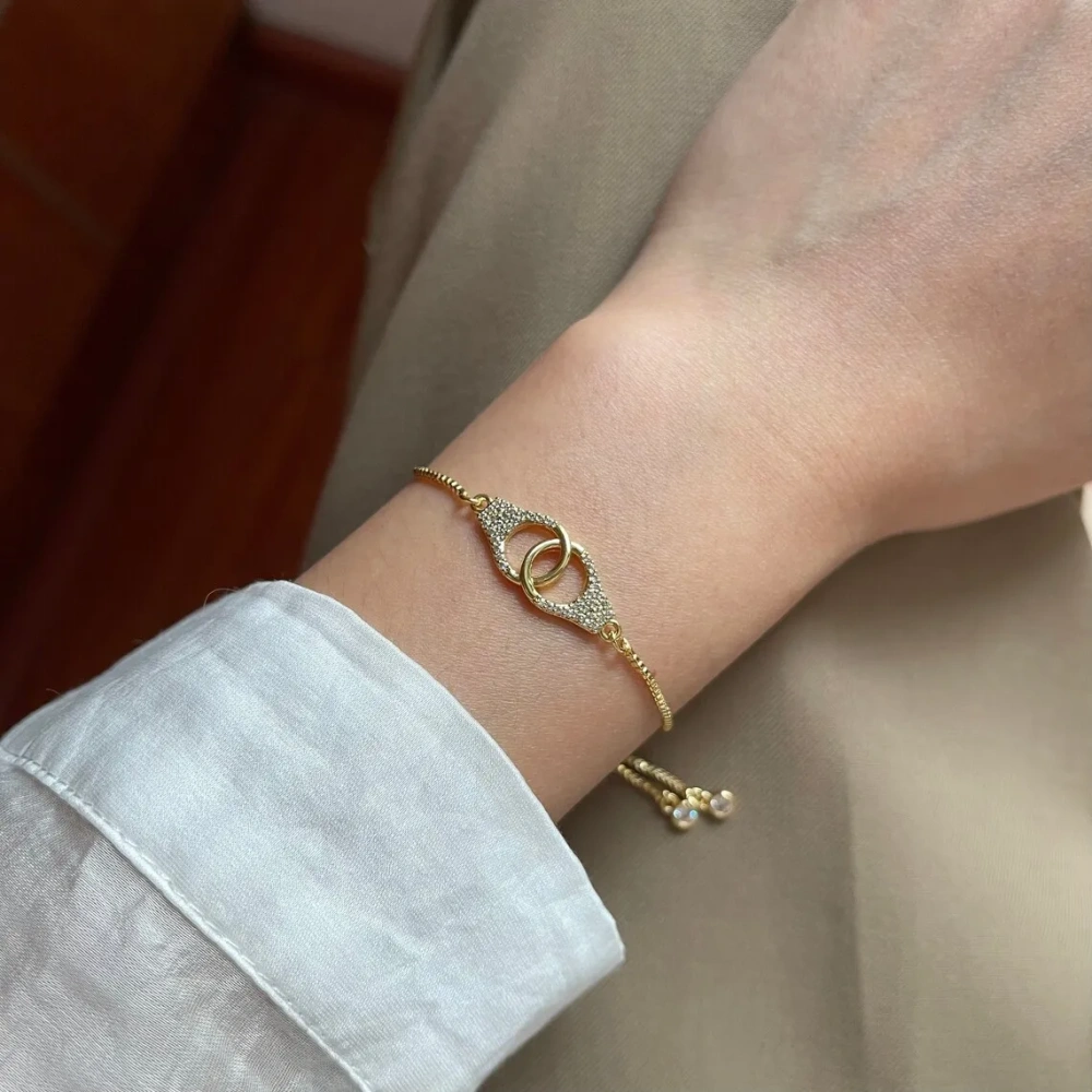 Adjustable Handcuffs Bracelet, Partners in Crime Gift  Friendship Best Friend Necklace Set , BFF Jewelry Fashion Elegant