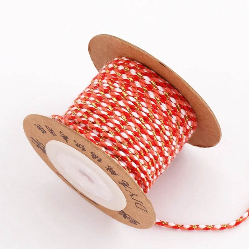 Trendy Colourful Golden Silk Thread 2mm 10 Meters Roll for Jewelry Design,Friendship Necklace Bracelet DIY Hand Making Supplies