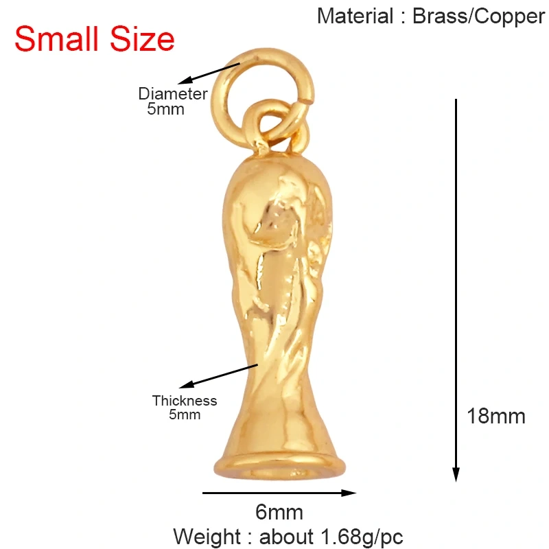 Trendy Sports Shirt Baseball Football Hockey Trophy Weightlifting Charm Pendant,18K Gold Plated DIY Necklace Jewelry Supply K75