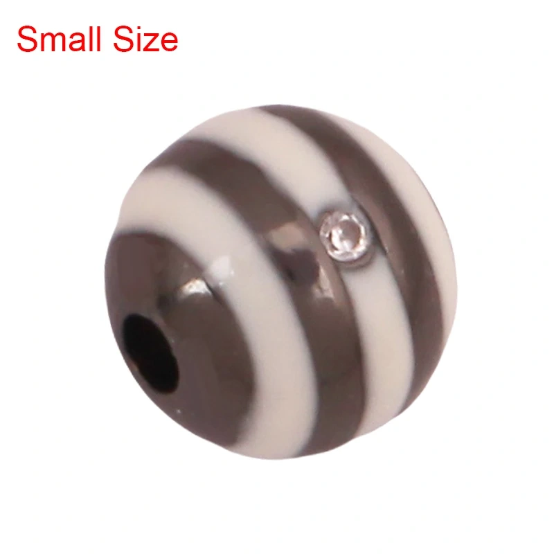 Trendy Colourful Enamel Stripe Spherical Geometry Bead,Real 18K Gold Plated DIY Bracelet Necklace Accessories Supplies K62