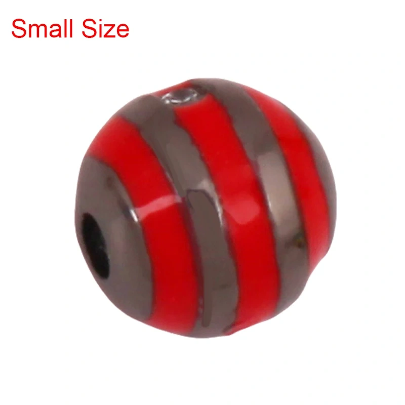 Trendy Colourful Enamel Stripe Spherical Geometry Bead,Real 18K Gold Plated DIY Bracelet Necklace Accessories Supplies K62