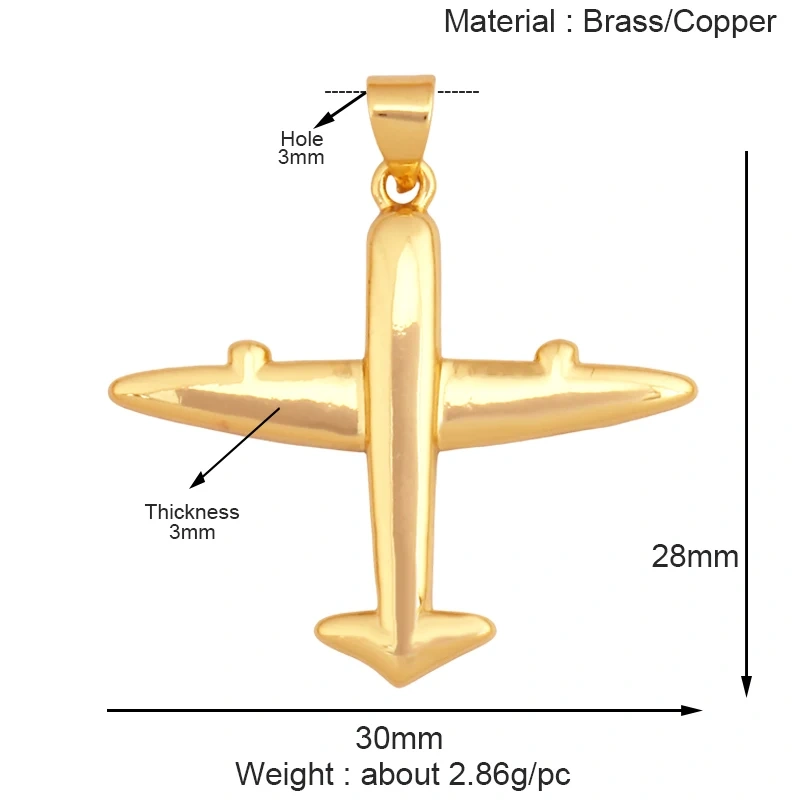 Jet Airplane Helicopter Aircraft Charm Pendant,Real 18K Gold  Plated Necklace Bracelet Earring Summer Beach Jewelry Supply K72