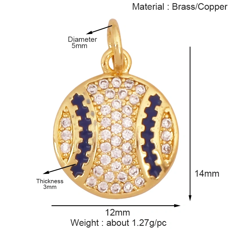 Trendy Sports Shirt Baseball Football Hockey Trophy Weightlifting Charm Pendant,18K Gold Plated DIY Necklace Jewelry Supply K75