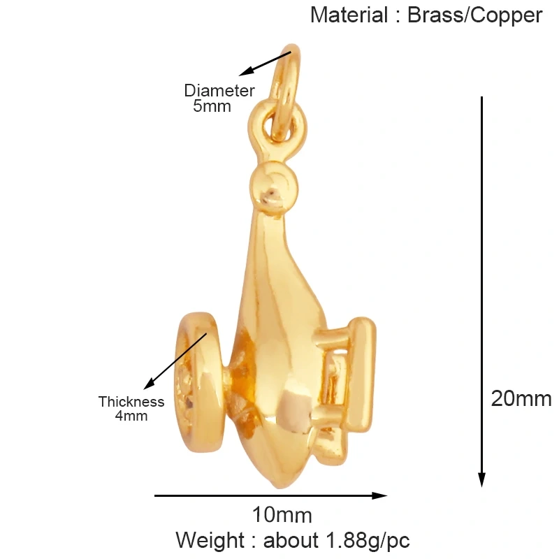 Jet Airplane Helicopter Aircraft Charm Pendant,Real 18K Gold  Plated Necklace Bracelet Earring Summer Beach Jewelry Supply K72
