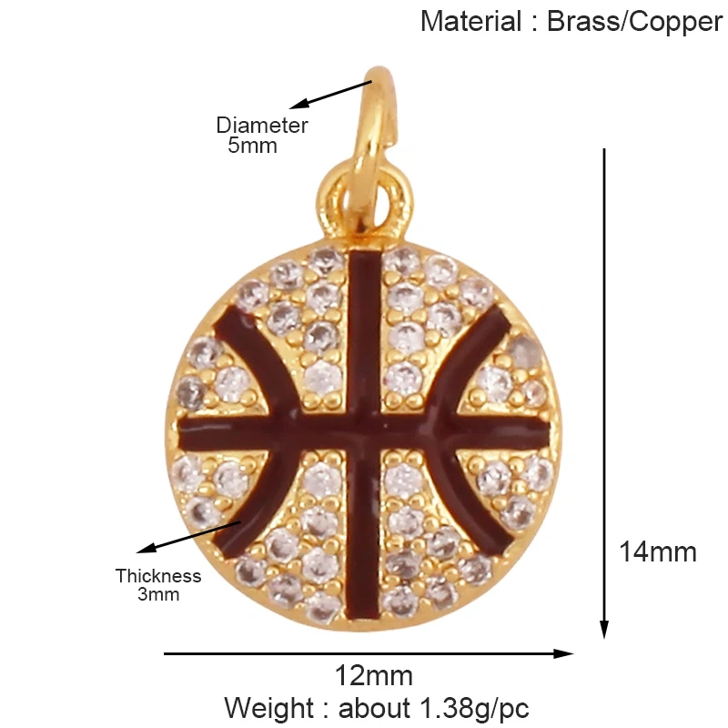 Trendy Sports Shirt Baseball Football Hockey Trophy Weightlifting Charm Pendant,18K Gold Plated DIY Necklace Jewelry Supply K75