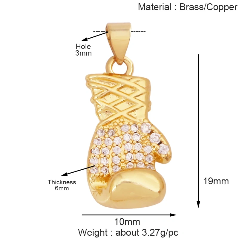 Trendy Sports Shirt Baseball Football Hockey Trophy Weightlifting Charm Pendant,18K Gold Plated DIY Necklace Jewelry Supply K75