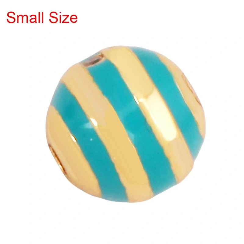 Trendy Colourful Enamel Stripe Spherical Geometry Bead,Real 18K Gold Plated DIY Bracelet Necklace Accessories Supplies K62
