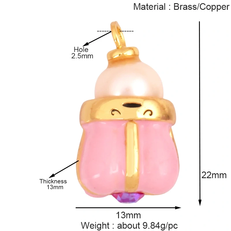 Sweet Cake Doughnut Candies Ice Cream Cone Charm Pendant,Real 18K Gold Plated Jewelry Necklace Bracelet Making Supplies K62