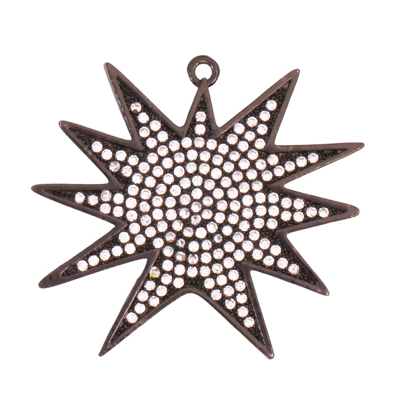 Sun Moon Star Celestial Charm Pendant,Real 18K Gold Plated Cubic Zirconia Paved,Jewelry Necklace Bracelet Accessories Supply K49