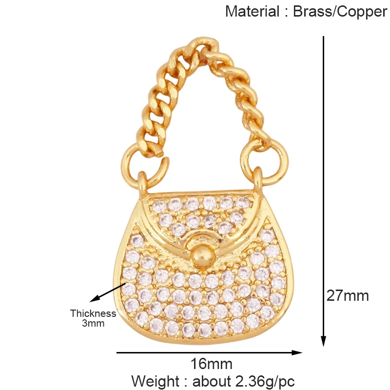 Fashion Cowboy Hat Boots Dance Shoes Bra Birdcage Sports Charm Pendant,Zircon Real 18K Gold Necklace Craft Jewelry Supplies K68