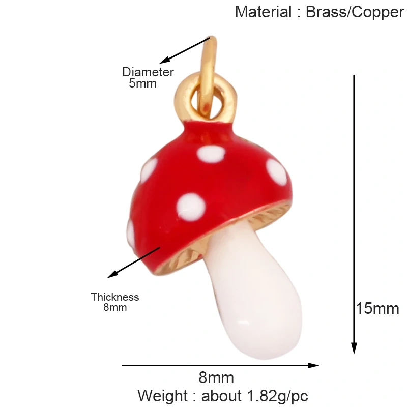 Fruit Apple Strawberry Cherry Lemon Banana Charm Pendant,Real 18K Gold Plated Jewelry Necklace Bracelet Making Supplies K52