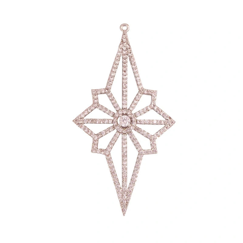 Sun Moon Star Celestial Charm Pendant,Real 18K Gold Plated Cubic Zirconia Paved,Jewelry Necklace Bracelet Accessories Supply K49