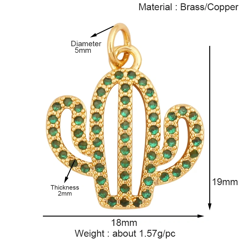 Sweet Rainbow Sun Rose Flower Four Leaf Clover Charm Pendant,Real 18k Gold Shell Zircon Jewelry Findings Necklace Supplies K41