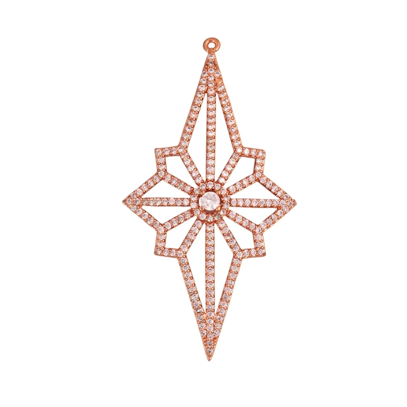 Sun Moon Star Celestial Charm Pendant,Real 18K Gold Plated Cubic Zirconia Paved,Jewelry Necklace Bracelet Accessories Supply K49