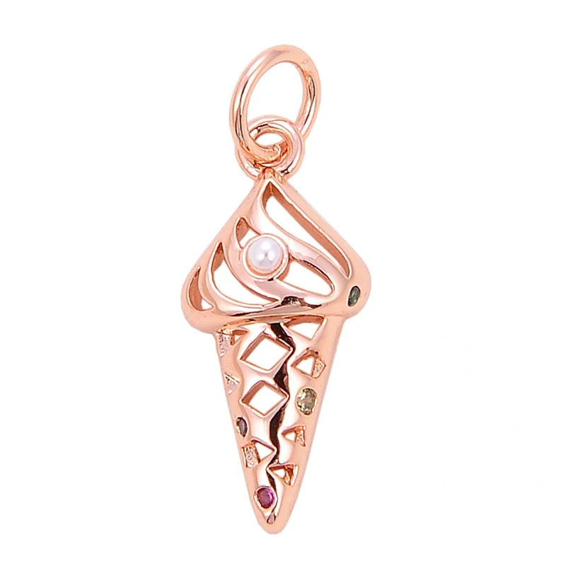 Sweet Cake Doughnut Candies Ice Cream Cone Charm Pendant,Real 18K Gold Plated Jewelry Necklace Bracelet Making Supplies K62