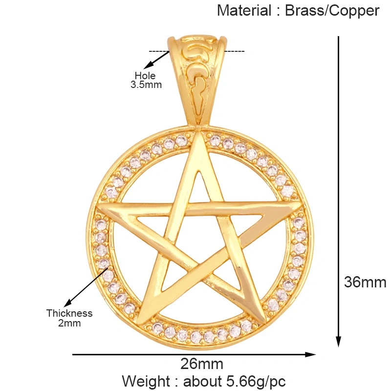 Sun Moon Star Celestial Charm Pendant,Real 18K Gold Plated Cubic Zirconia Paved,Jewelry Necklace Bracelet Accessories Supply K49