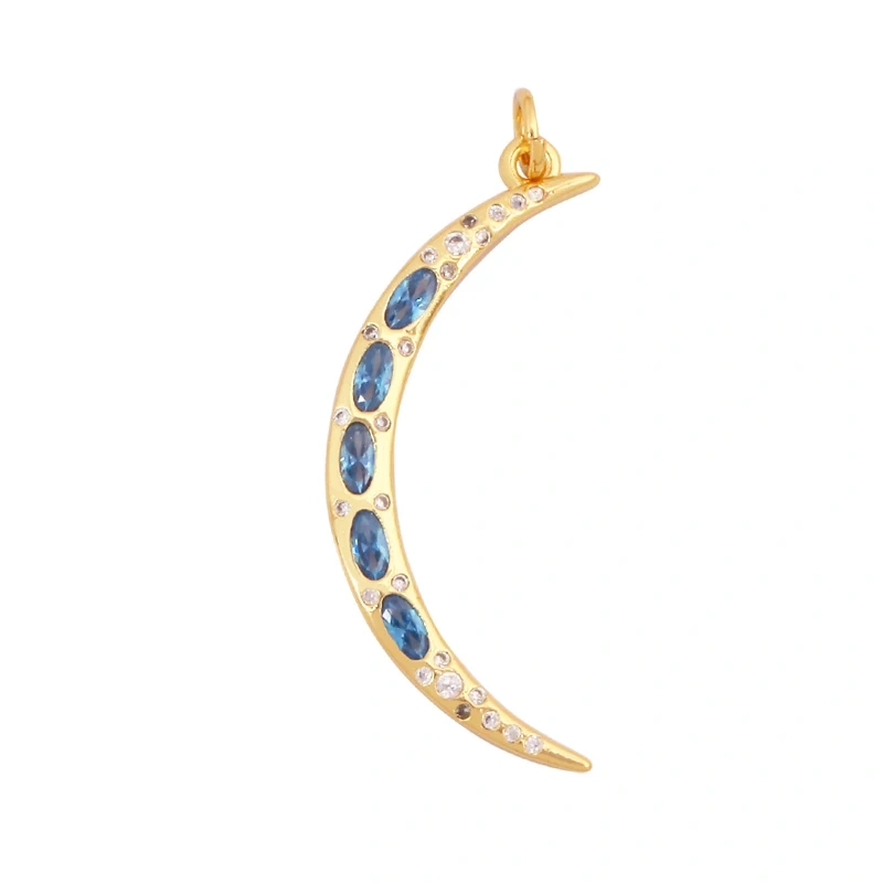 Sun Moon Star Celestial Charm Pendant,Real 18K Gold Plated Cubic Zirconia Paved,Jewelry Necklace Bracelet Accessories Supply K49