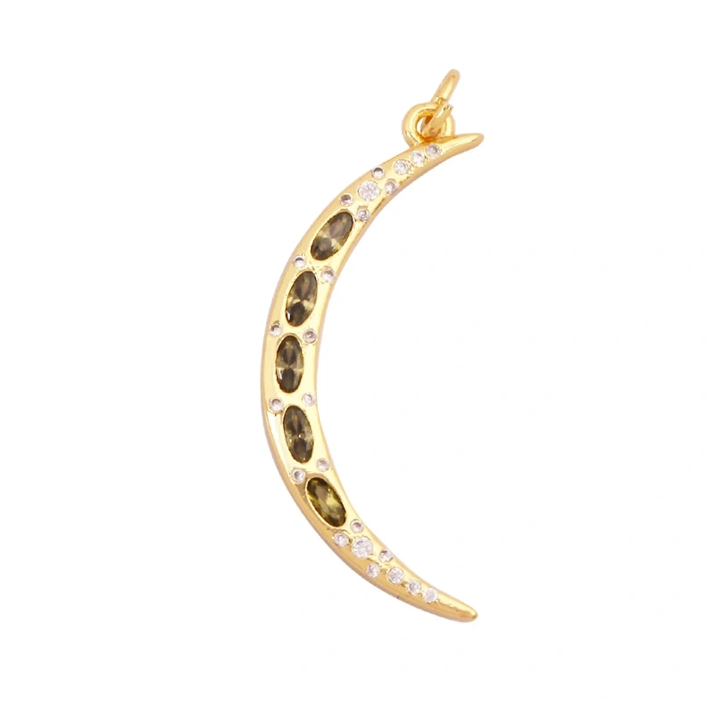 Sun Moon Star Celestial Charm Pendant,Real 18K Gold Plated Cubic Zirconia Paved,Jewelry Necklace Bracelet Accessories Supply K49