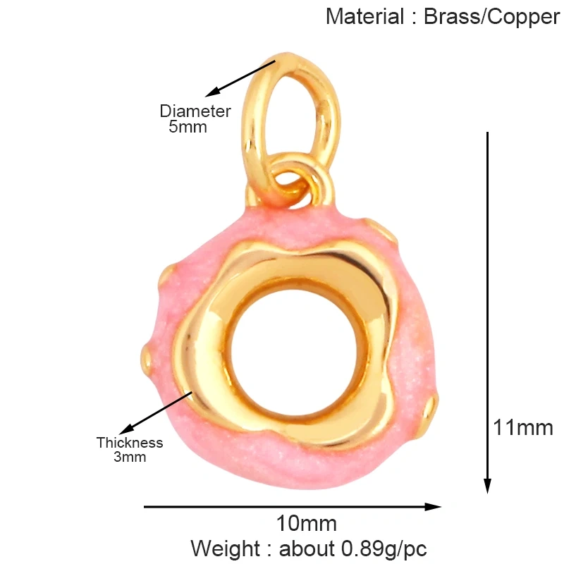 Sweet Cake Doughnut Candies Ice Cream Cone Charm Pendant,Real 18K Gold Plated Jewelry Necklace Bracelet Making Supplies K62