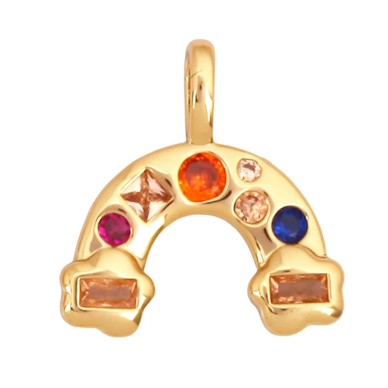 Sun Moon Star Celestial Charm Pendant,Real 18K Gold Plated Cubic Zirconia Paved,Jewelry Necklace Bracelet Accessories Supply K49