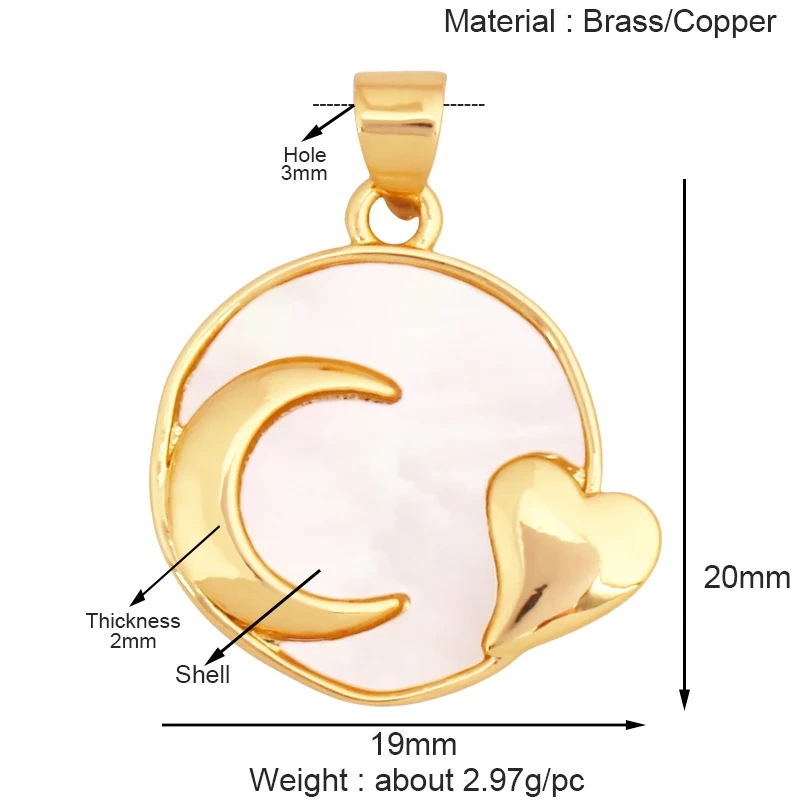 Sun Moon Star Celestial Charm Pendant,Real 18K Gold Plated Cubic Zirconia Paved,Jewelry Necklace Bracelet Accessories Supply K49