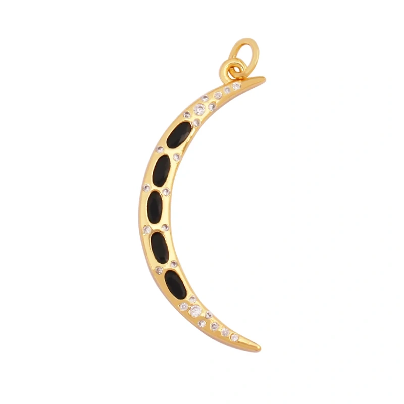 Sun Moon Star Celestial Charm Pendant,Real 18K Gold Plated Cubic Zirconia Paved,Jewelry Necklace Bracelet Accessories Supply K49