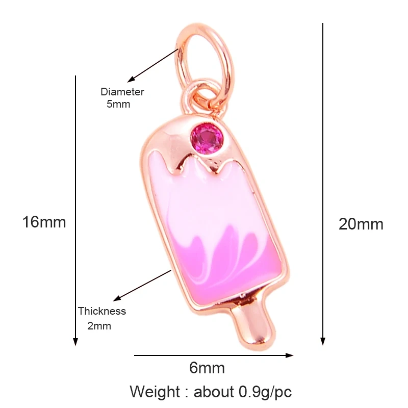 Sweet Cake Doughnut Candies Ice Cream Cone Charm Pendant,Real 18K Gold Plated Jewelry Necklace Bracelet Making Supplies K62