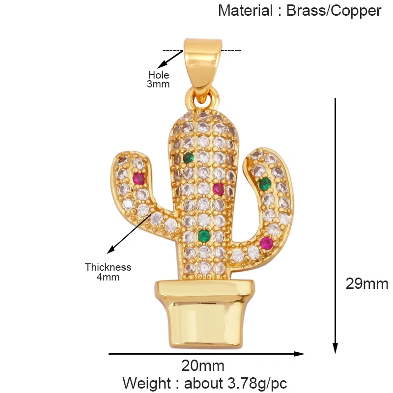 Sweet Rainbow Sun Rose Flower Four Leaf Clover Charm Pendant,Real 18k Gold Shell Zircon Jewelry Findings Necklace Supplies K41