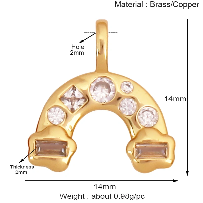 Sun Moon Star Celestial Charm Pendant,Real 18K Gold Plated Cubic Zirconia Paved,Jewelry Necklace Bracelet Accessories Supply K49