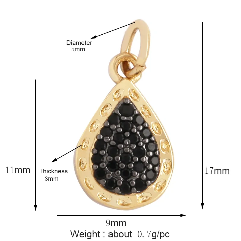 Cute Mini Flower Water Drop Round Star Geometry Shape Charm Pendant,Cubic Zirconia Paved,Jewelry Necklace Bracelet Supplies M33